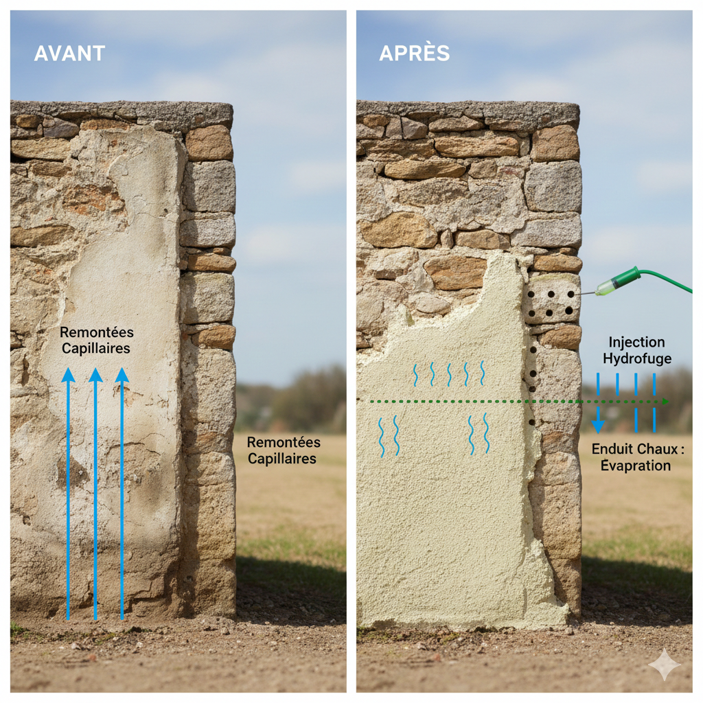 Limiter les remontées capillaires dans le bâti ancien